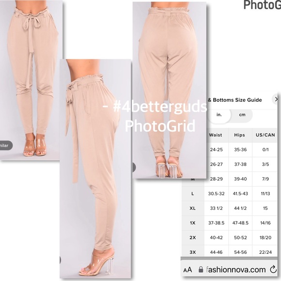New FashionNova Finders Keepers Tie Waist Cropped Pants Coco Tan Size 1X 14 16 - Picture 4 of 16